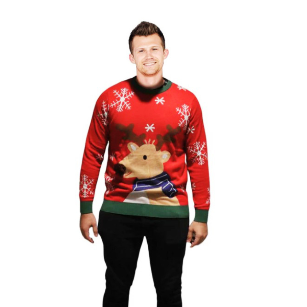 Family Bundle - Reindeer Sweater With a Pompom - Velora Luxury Fashion
