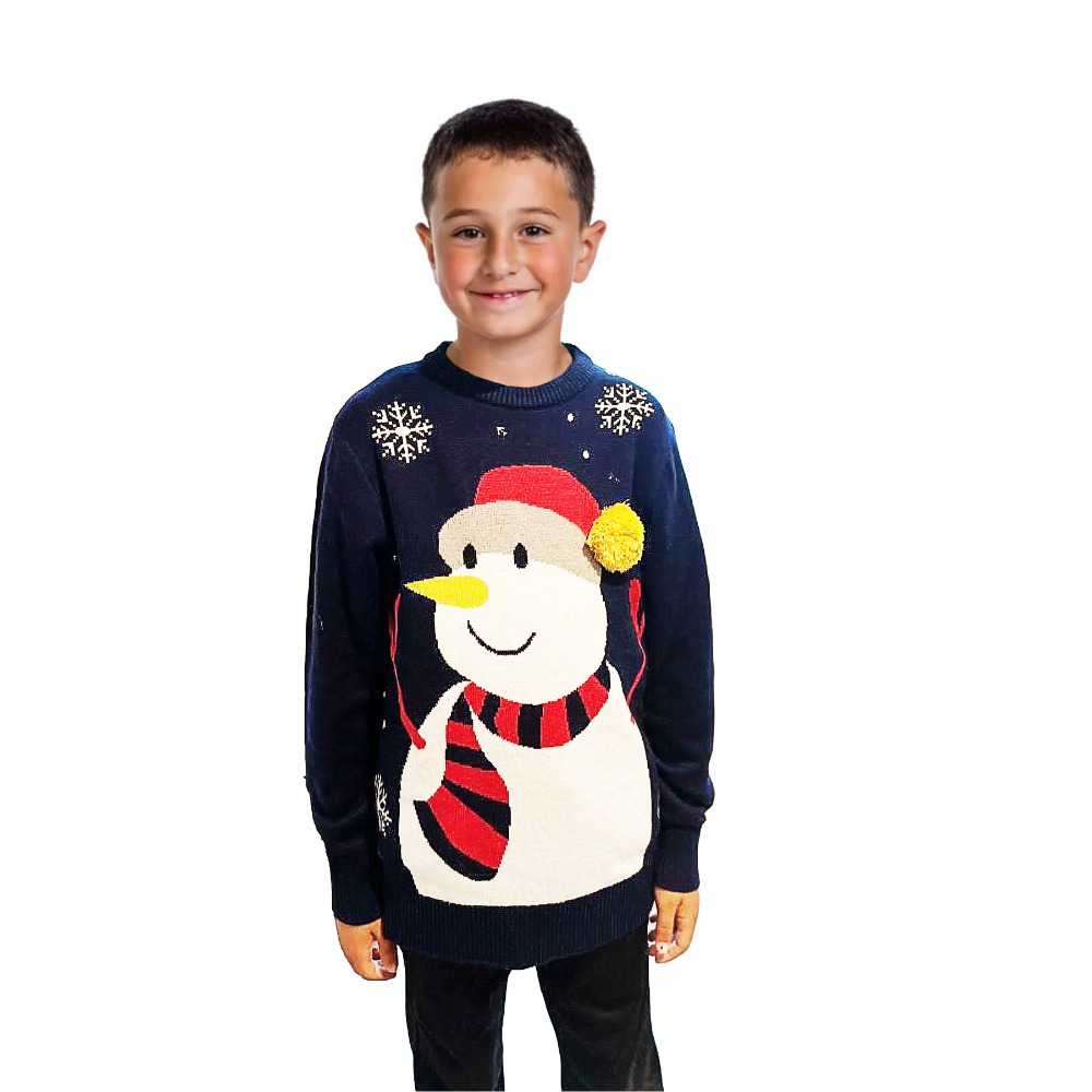 Family Bundle - Snowman Sweater With a Pompom - Velora Luxury Fashion