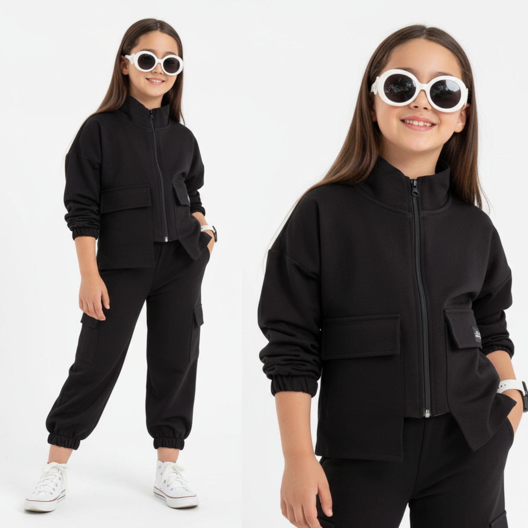 Fancy Pockets Girls Casual Set - Velora Luxury Fashion