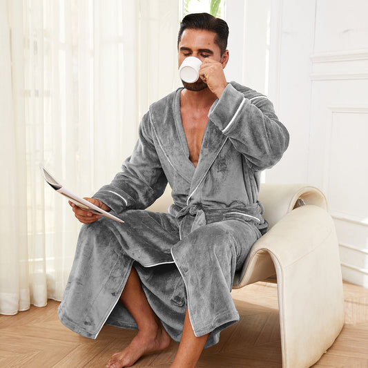 Fashion Men's Flannel Bathrobe Pajamas Women - Velora
