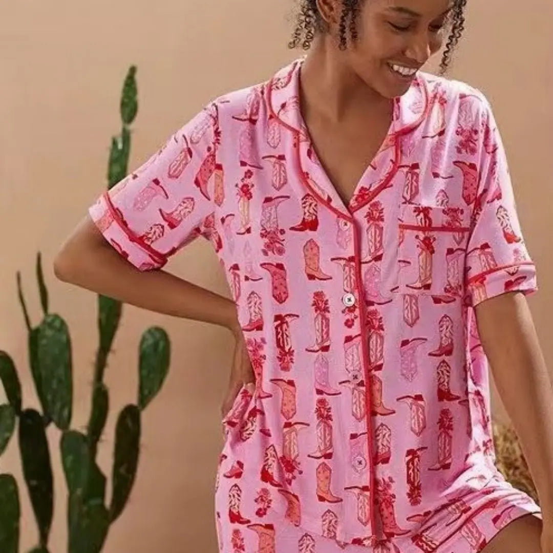 Fashion Striped Casual Two-piece Suit Pajamas For Women EX-STOCK Canada