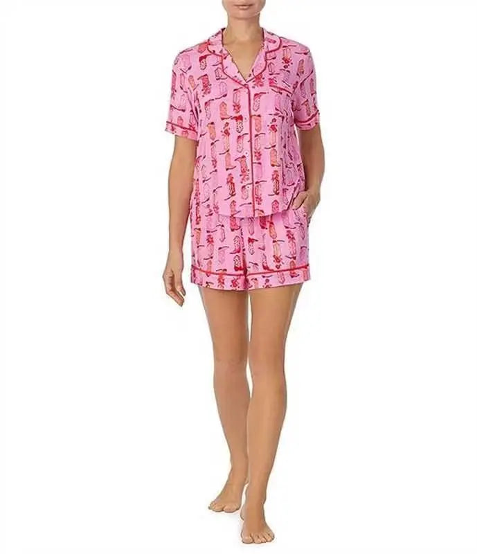 Fashion Striped Casual Two-piece Suit Pajamas For Women EX-STOCK Canada