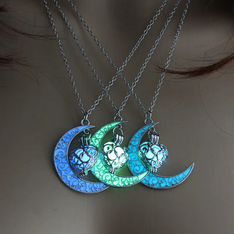 Fashion Trendy Men's Domineering Luminous Flame Dragon Necklace