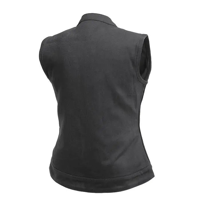 First MFG Co. Women's Lexy Motorcycle Twill Vest - Velora Luxury Fashion