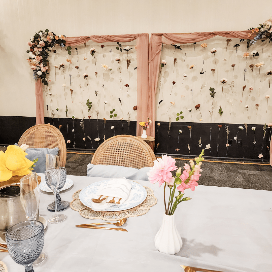 Floating Floral Backdrop Rental - Velora Luxury Fashion