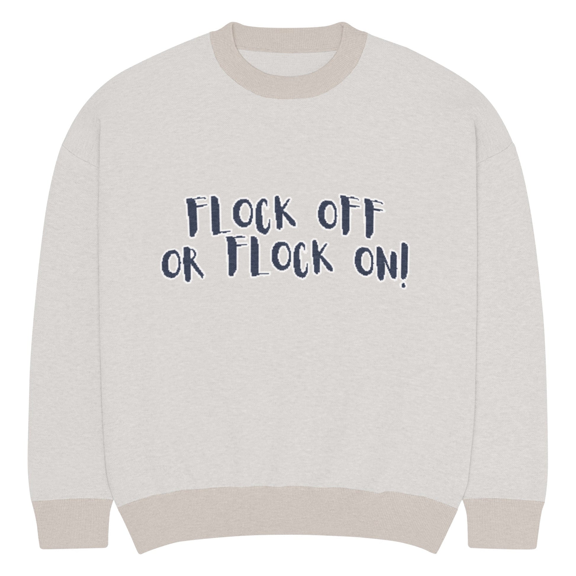 Flock Off  Knitted Verba Unisex crew neck sweater - Velora Luxury Fashion