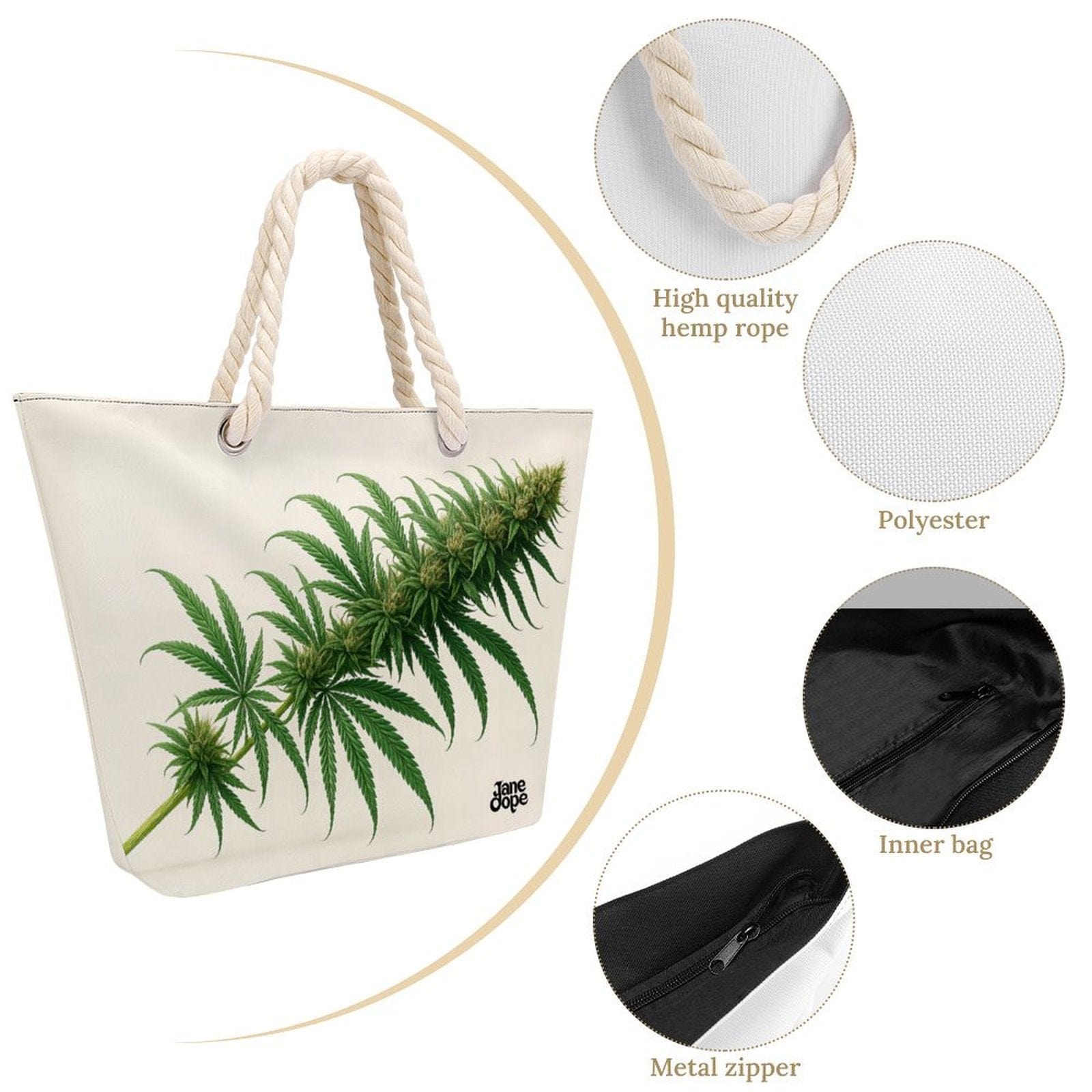 Flora Hemp rope tote bag - Velora