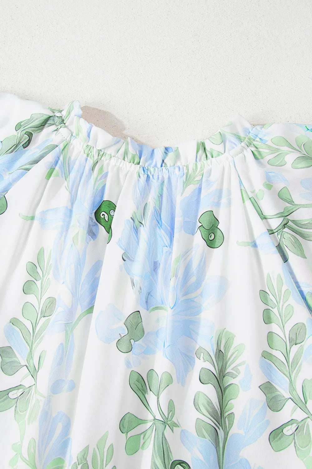 Floral Contrast Edge Layered Short Sleeve Mini Dress - Velora