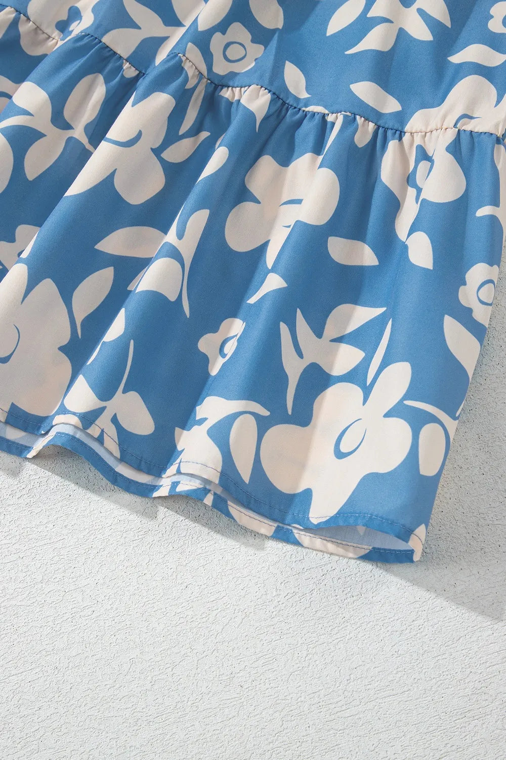 Floral Flutter Shoulder Tiered Flowy Midi Dress - Velora Luxury Fashion