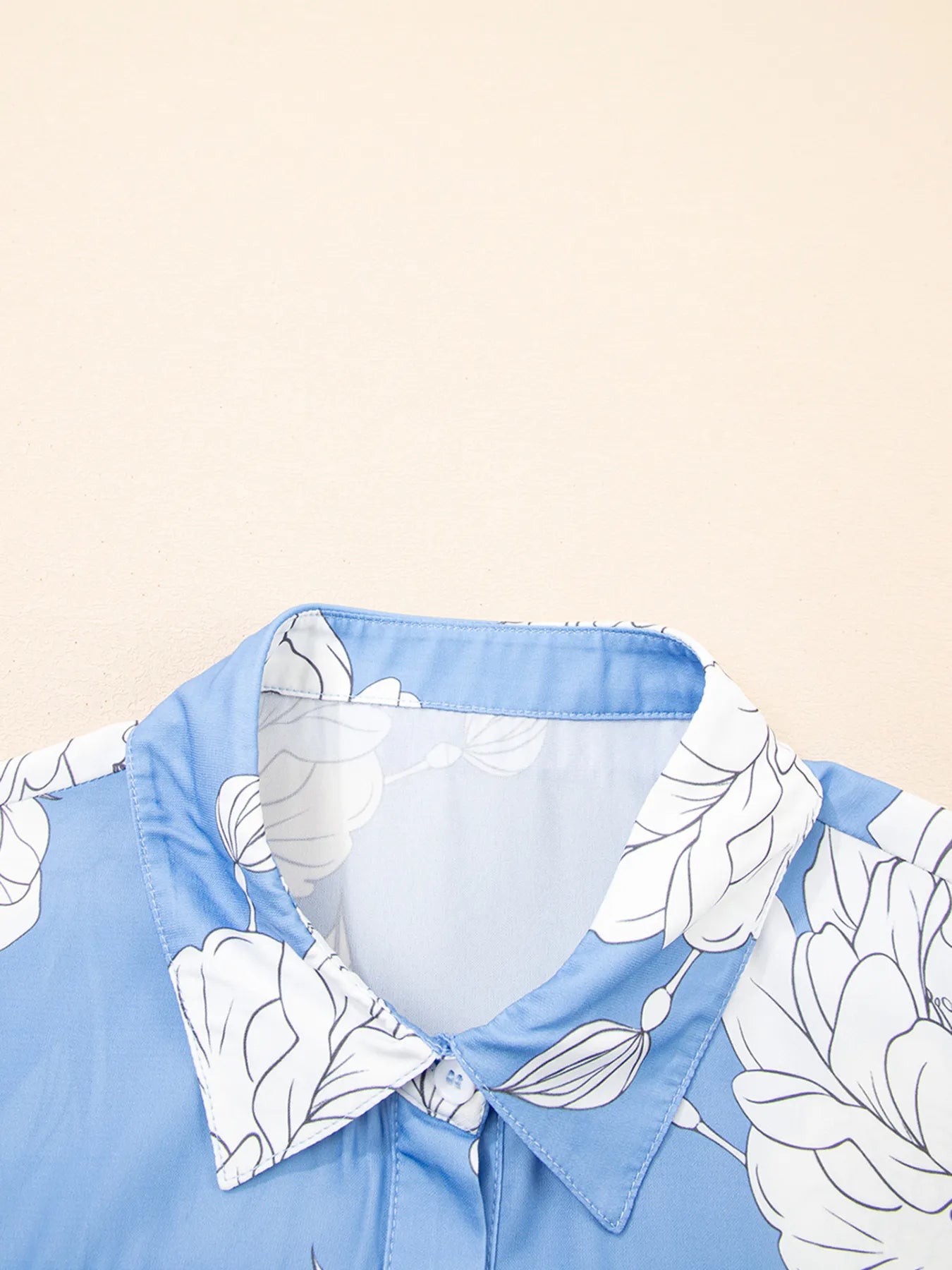 Floral Print Button Up Pleated Detail Puff Sleeve Shirt - Velora Luxury Fashion