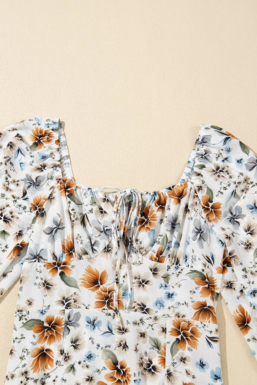 Floral Print Flounce Sleeve Midi Dress - Velora Luxury Fashion