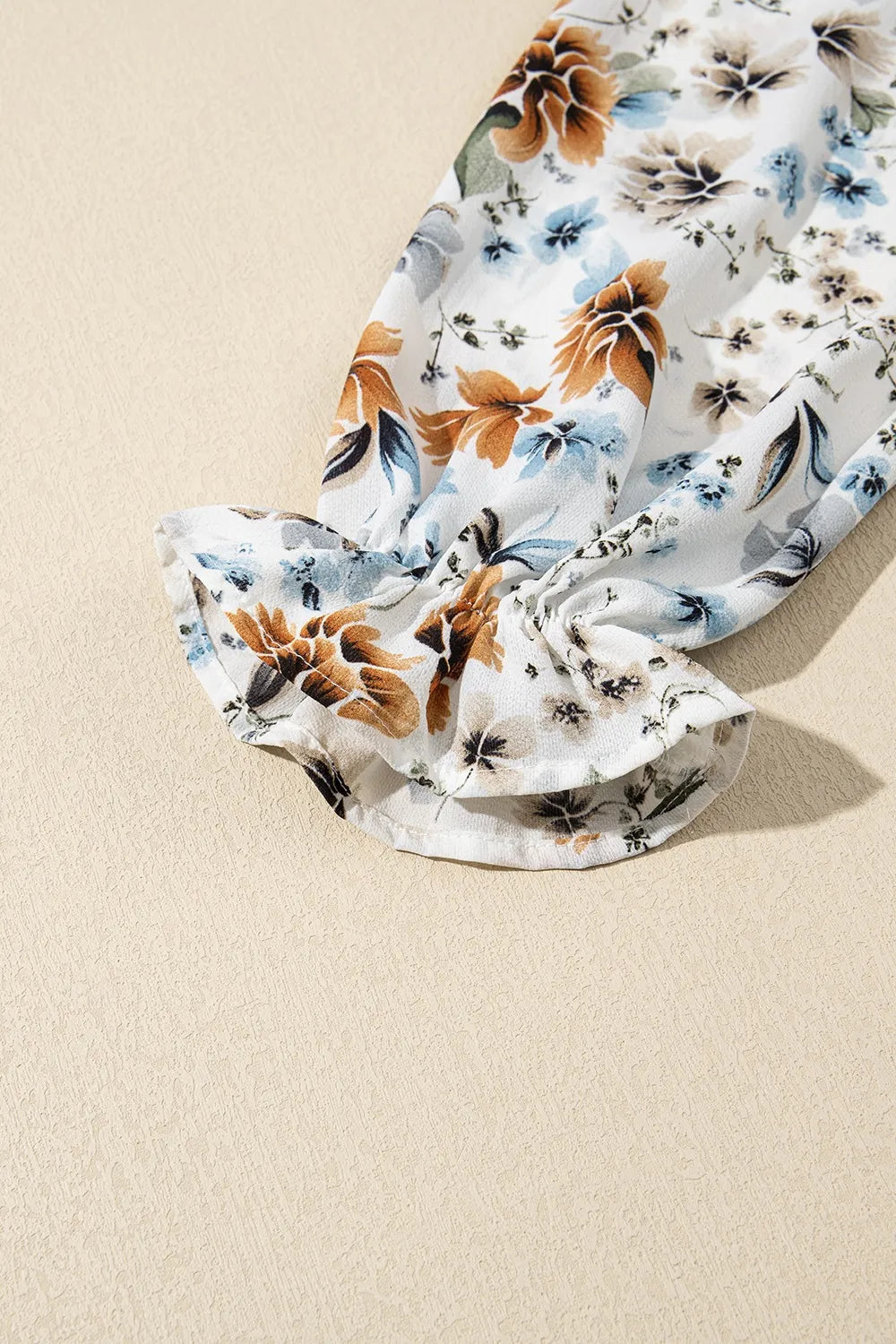 Floral Print Flounce Sleeve Midi Dress - Velora Luxury Fashion