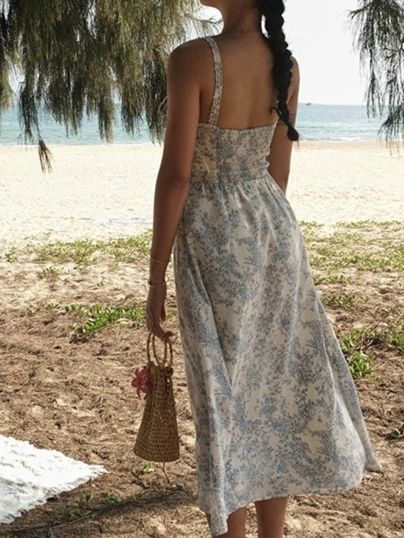 Floral Print Midi Cami Dress - Velora Luxury Fashion