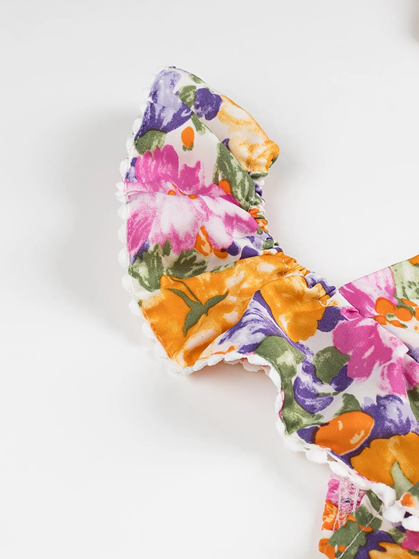 Floral Print Ruffled Hem Dress - Velora Luxury Fashion