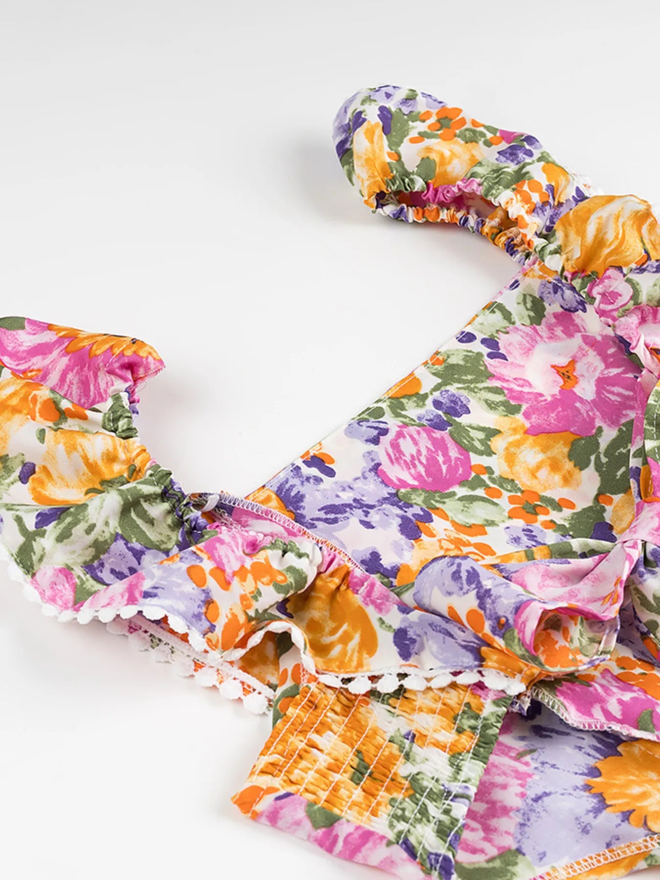 Floral Print Ruffled Hem Dress - Velora Luxury Fashion