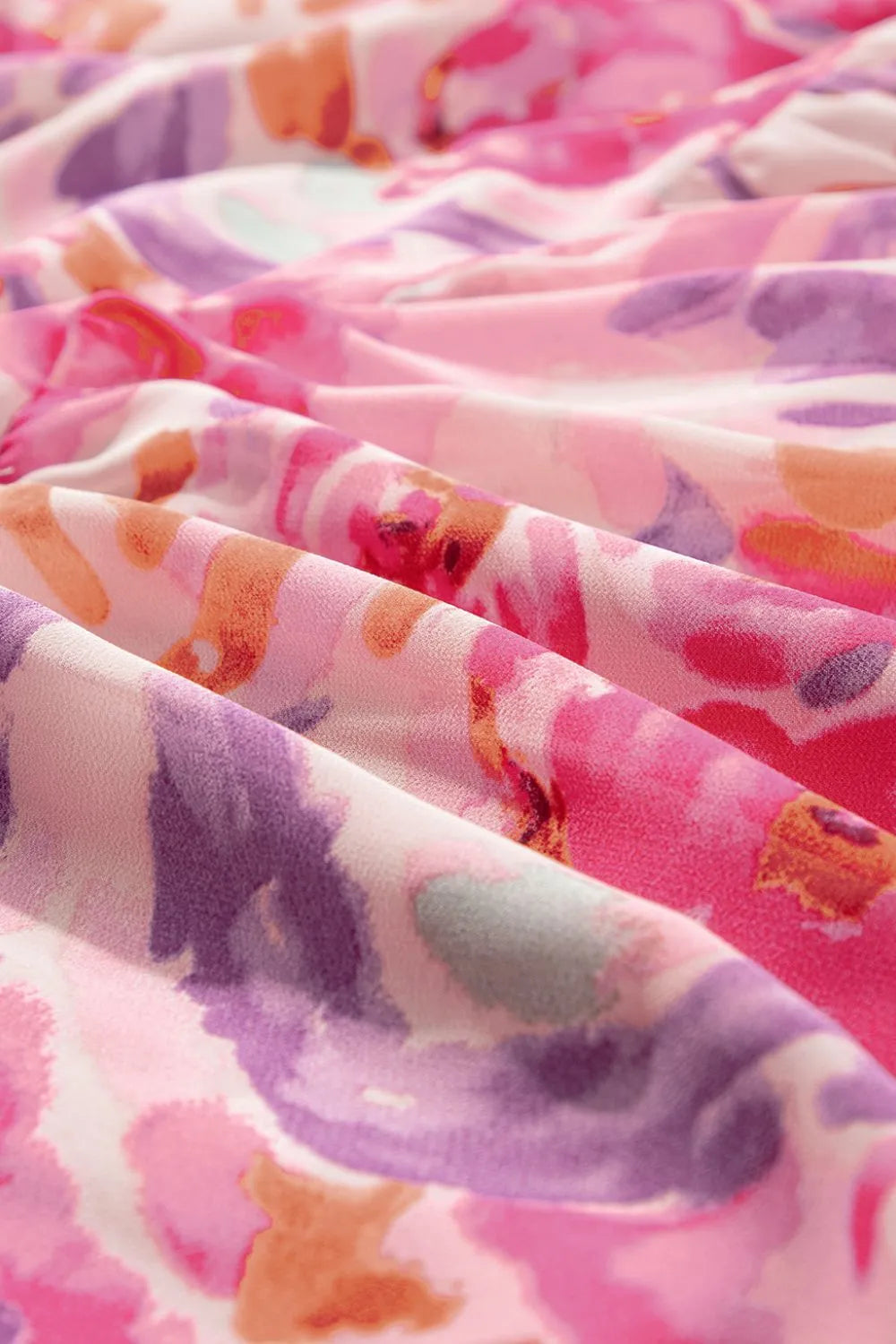 Floral Print Shirred One Shoulder Maxi Dress - Velora Luxury Fashion