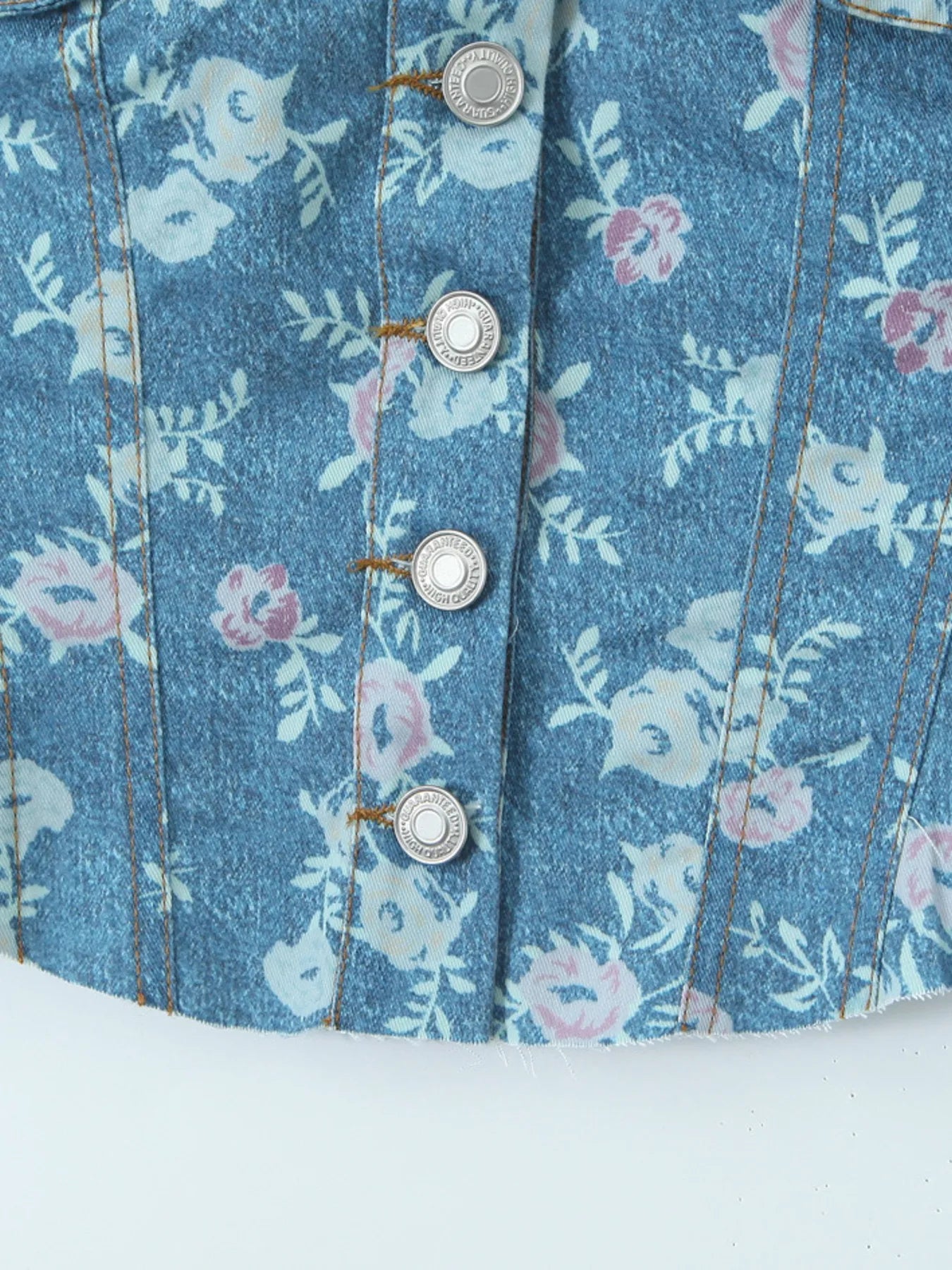 Floral Print Strapless Top and Skort Denim Set - Velora Luxury Fashion