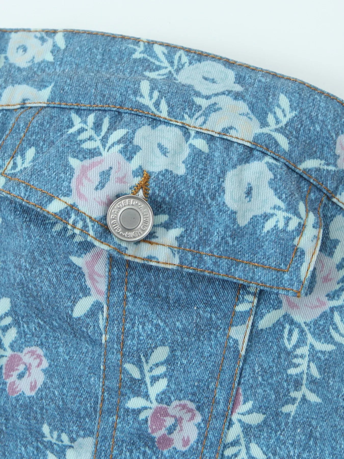 Floral Print Strapless Top and Skort Denim Set - Velora Luxury Fashion