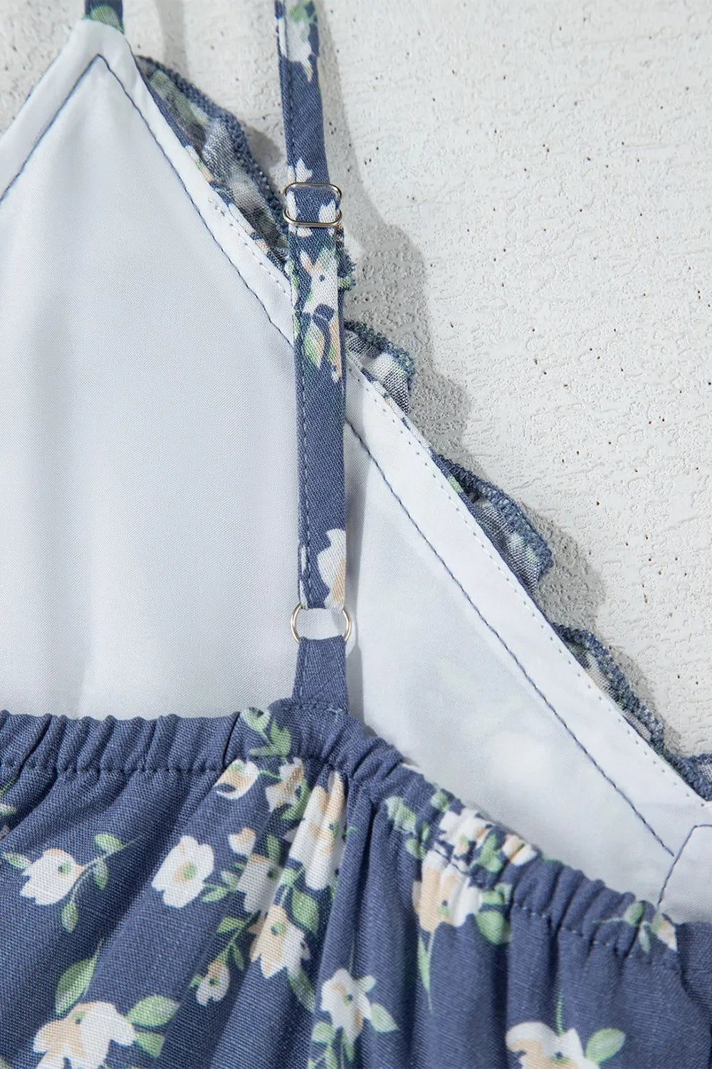 Floral Spaghetti Strap Frilled V Neck Tiered Midi Dress - Velora Luxury Fashion