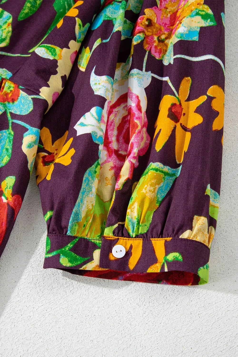 Flower Embroidered Trim Half Sleeve Blouse - Velora Luxury Fashion