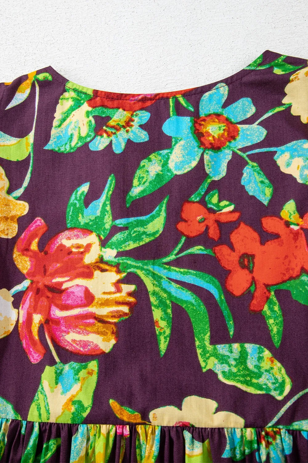 Flower Embroidered Trim Half Sleeve Blouse - Velora Luxury Fashion