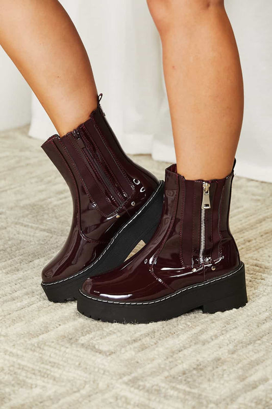 Forever Link Side Zip Platform Boots - Velora Luxury Fashion