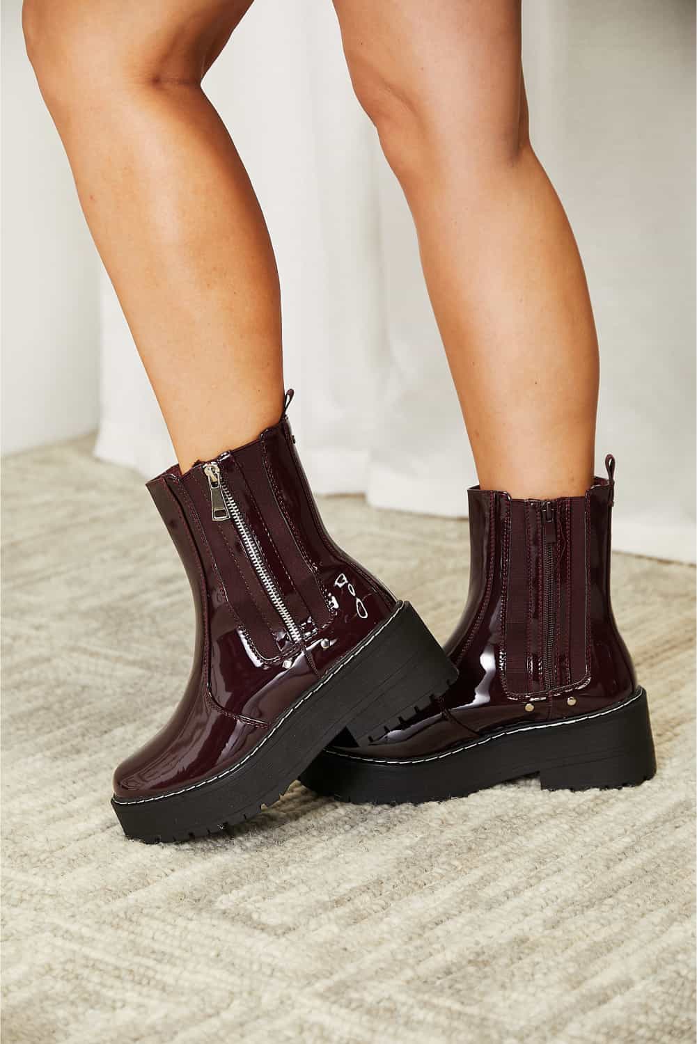 Forever Link Side Zip Platform Boots - Velora Luxury Fashion