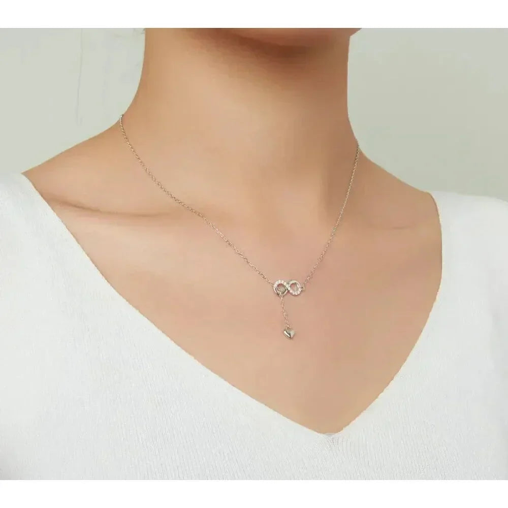 Forever Love: Delicate Infinity Necklace In Sterling Silver - Velora Luxury Fashion