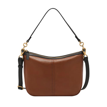 Fossil Jolie Crossbody Bag Brown/Black Trim (Model: ZB11093199) - Velora Luxury Fashion