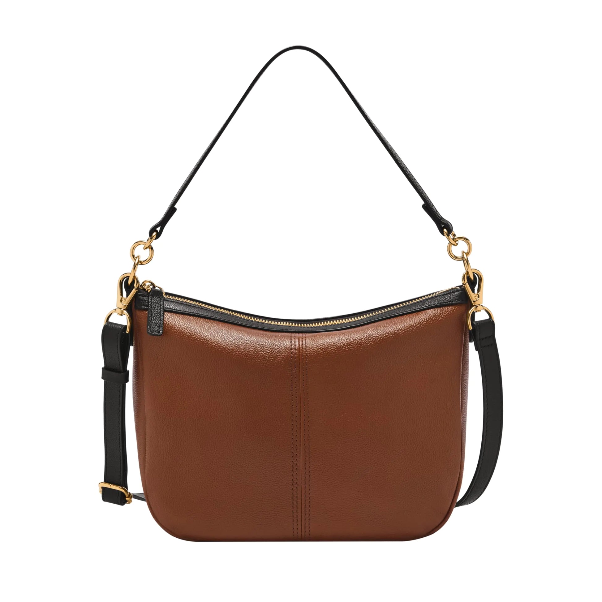 Fossil Jolie Crossbody Bag Brown/Black Trim (Model: ZB11093199) - Velora Luxury Fashion