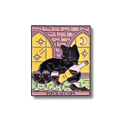 "Four of Cups" Cat Tarot Card | Collectible Pin - Velora