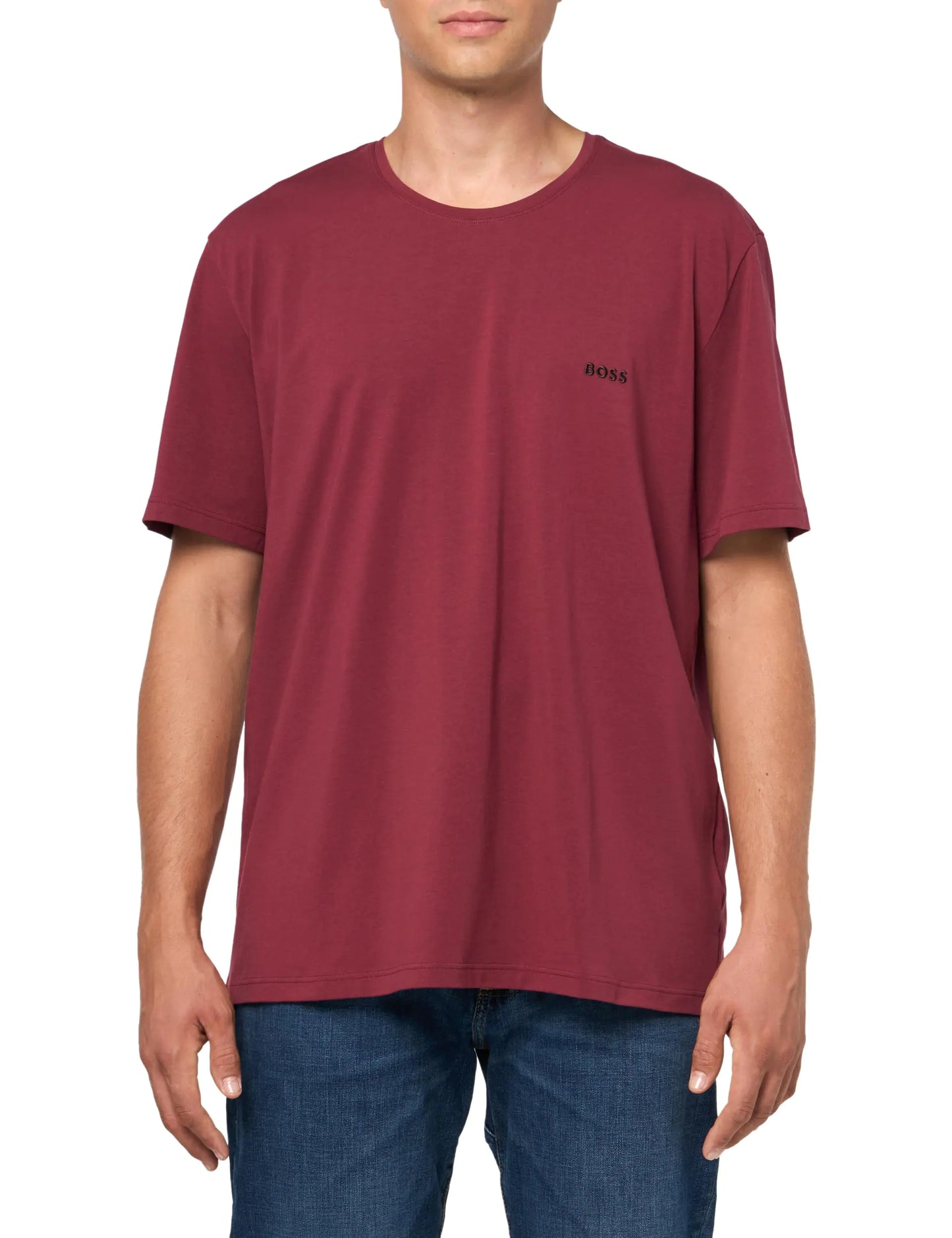 BOSS Cotton Crewneck Lounge Tee Black Cherry XXL