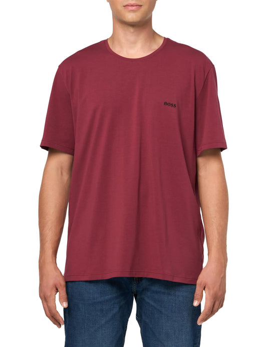 BOSS Cotton Crewneck Lounge Tee Black Cherry XXL