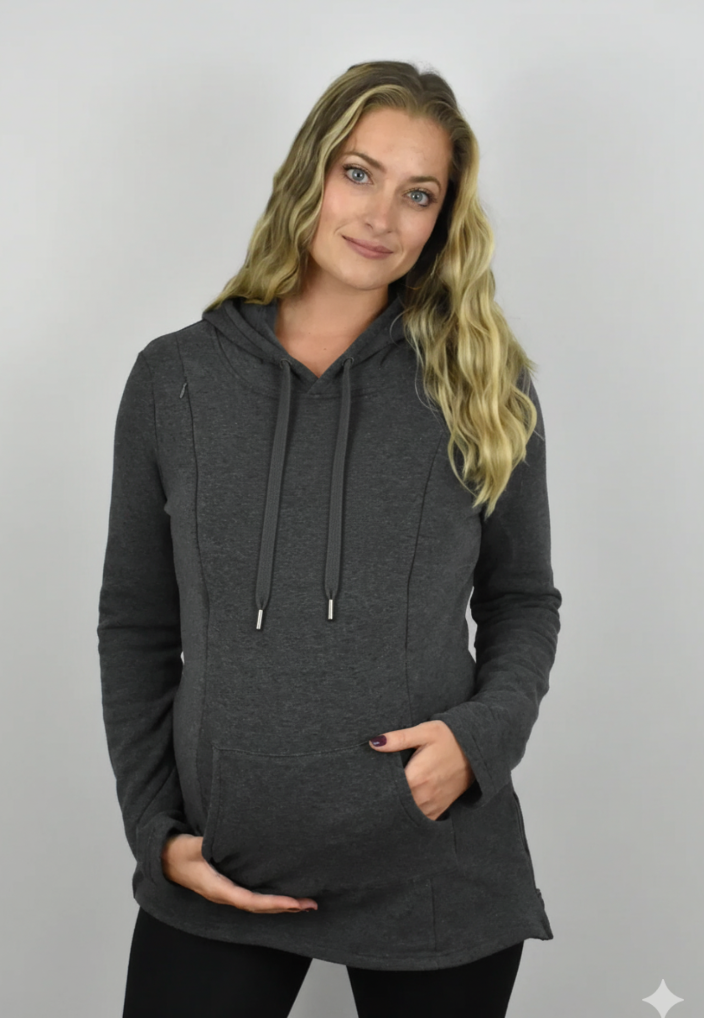 Frankie Fleece Lined Maternity and Nursing Hoodie - Velora Luxury Fashion