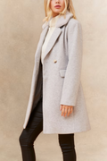 Freja Double Breasted Coat Notched Lapel Elegant Warm Chic - Velora Luxury Fashion