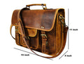 Fresno Leather Portfolio Bag - Caramel Brown - Velora Luxury Fashion