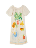 Frill Printed Off-Shoulder Dress - Velora Luxury Fashion