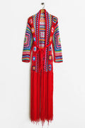 Fringe Tied Long Sleeve Cardigan - Velora Luxury Fashion