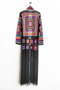 Fringe Tied Long Sleeve Cardigan - Velora Luxury Fashion