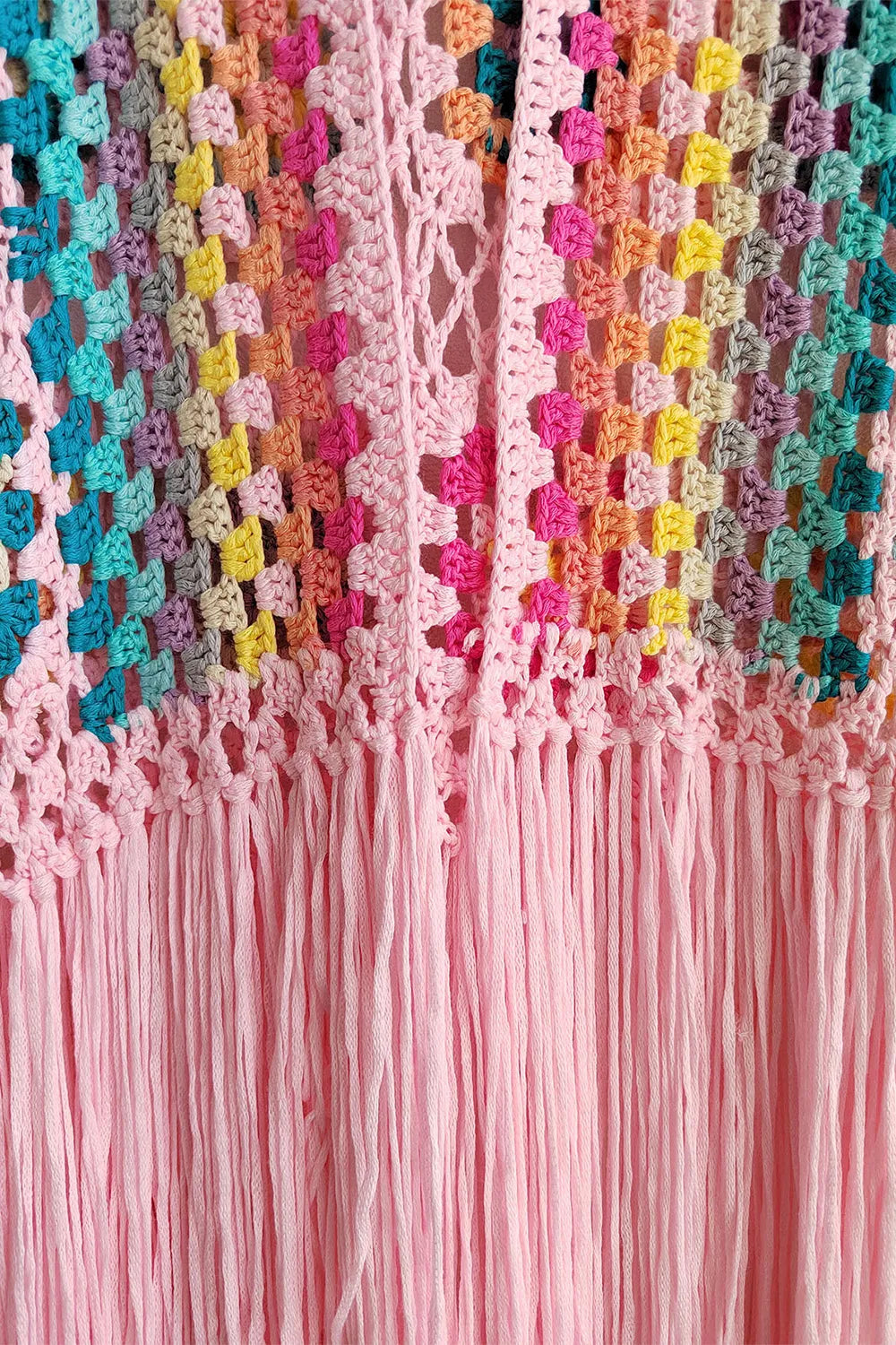 Fringe Tied Long Sleeve Cardigan - Velora Luxury Fashion