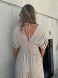 Full Size Deep V-Neck Maxi Dress with Side Slit Plus Size - Velora Luxury Fashion