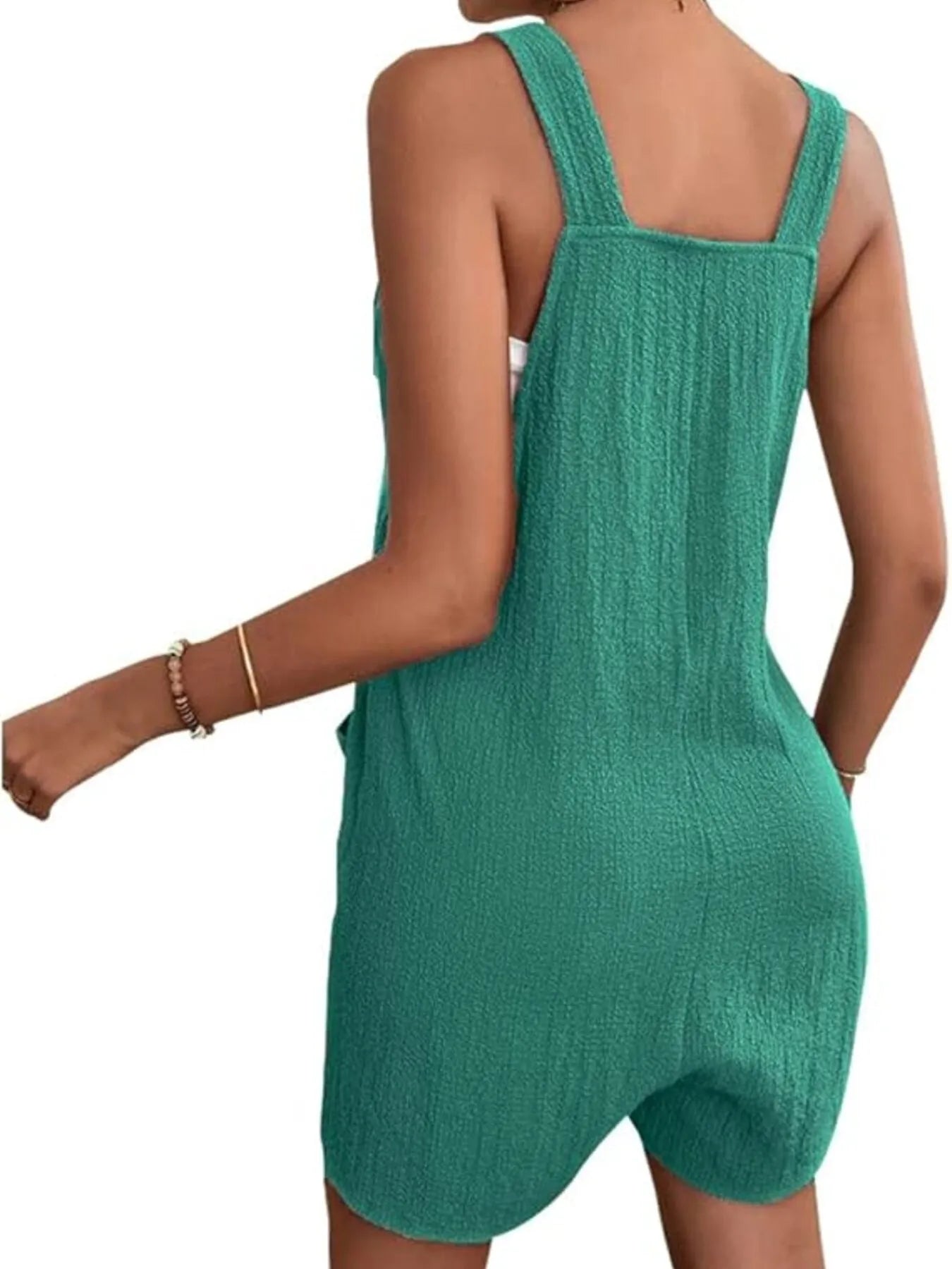 Full Size Knot Strap Romper with Pockets Plus Size - Velora Luxury Fashion