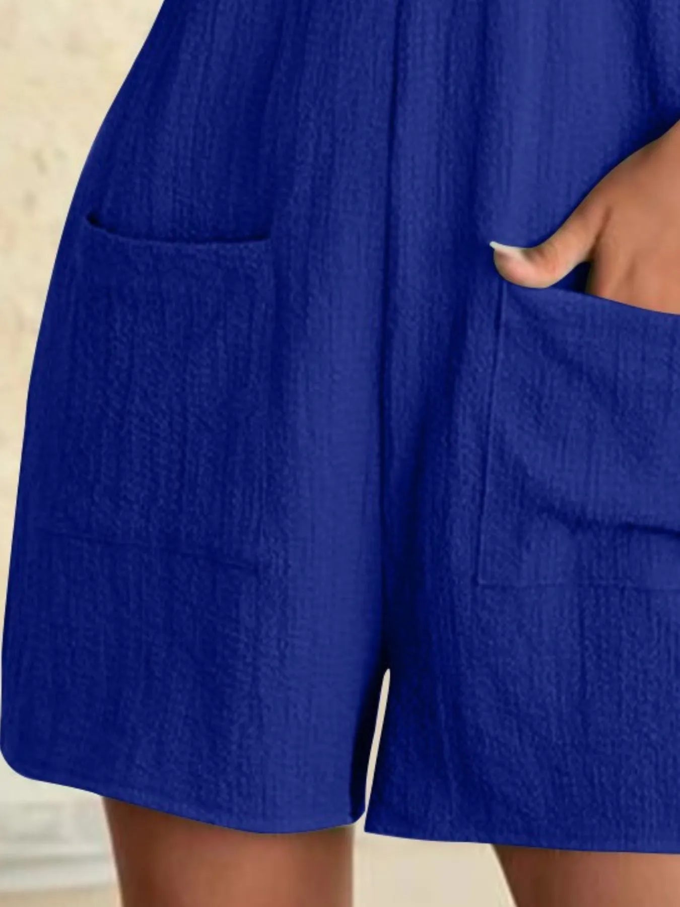 Full Size Knot Strap Romper with Pockets Plus Size - Velora Luxury Fashion