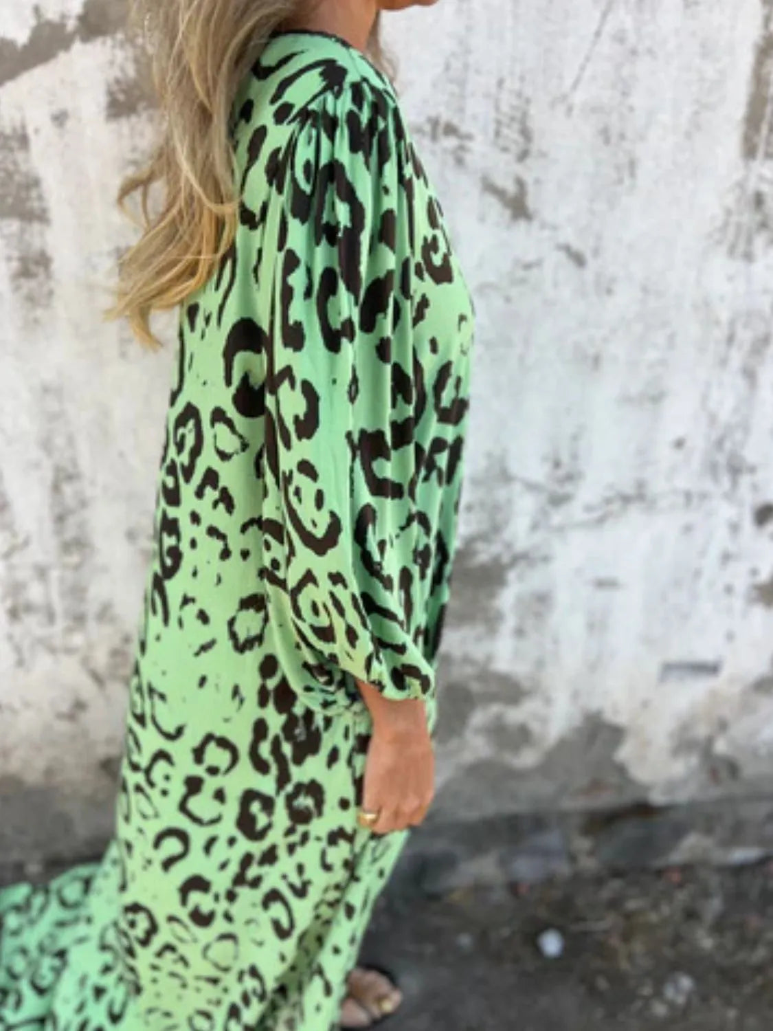 Full Size Printed V-Neck Dress with Pockets Plus Size - Velora Luxury Fashion