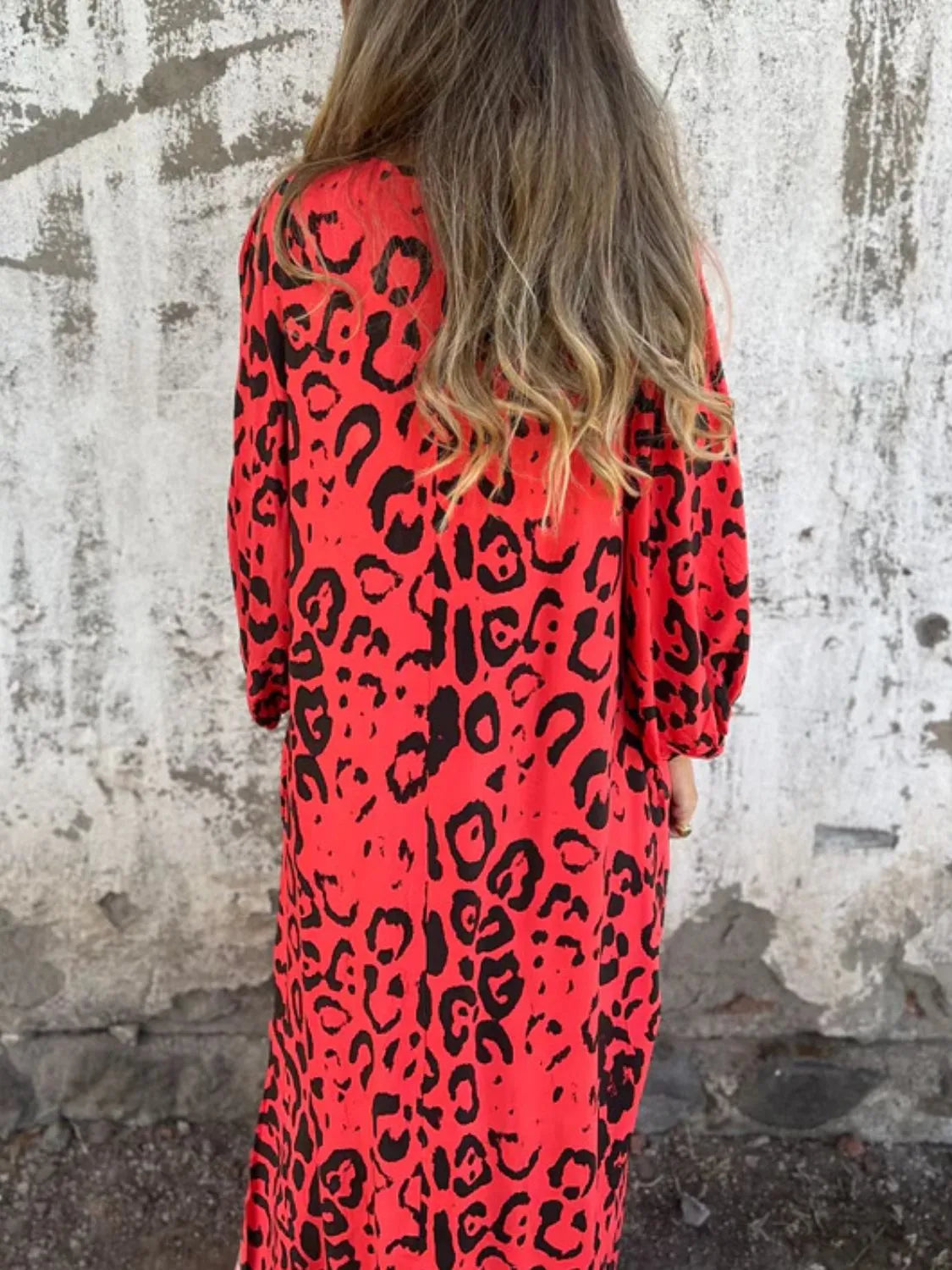 Full Size Printed V-Neck Dress with Pockets Plus Size - Velora Luxury Fashion