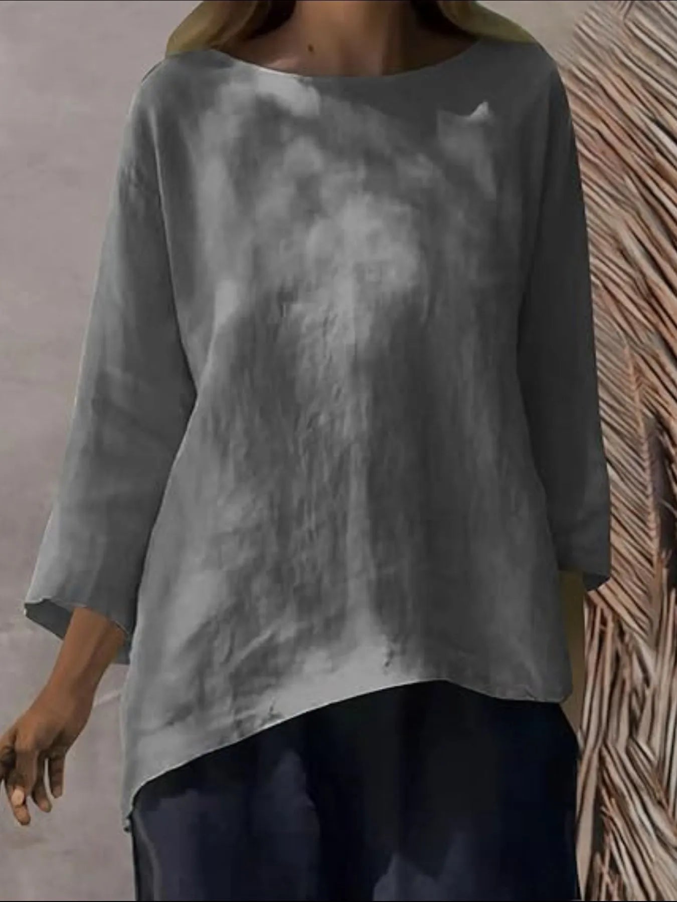 Full Size Round Neck Relaxed Fit Blouse Plus Size - Velora Luxury Fashion