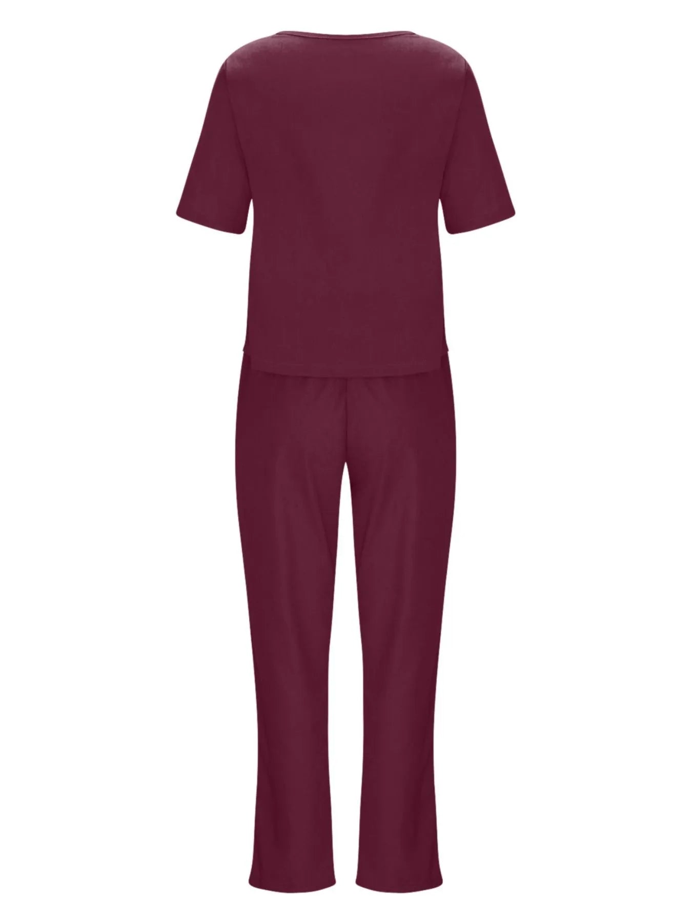 Full Size Round Neck Short Sleeve Top and Pants Set Plus Size - Velora Luxury Fashion