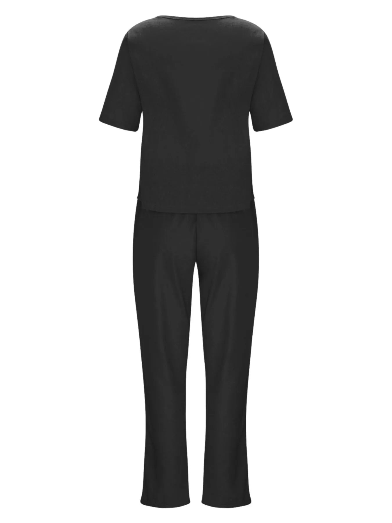 Full Size Round Neck Short Sleeve Top and Pants Set Plus Size - Velora Luxury Fashion