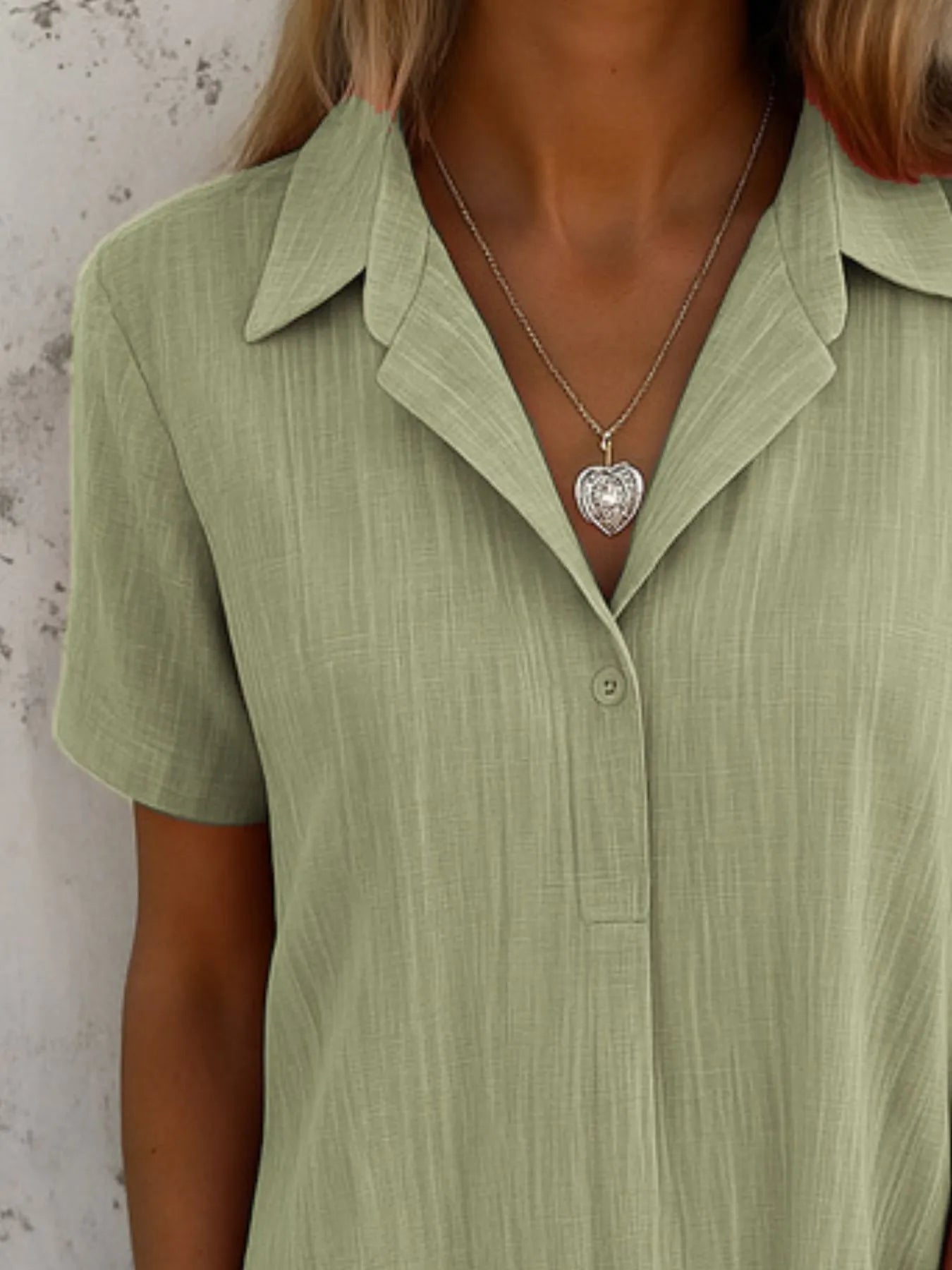 Full Size Short Sleeve Shirt Dress with Collar Plus Size - Velora Luxury Fashion