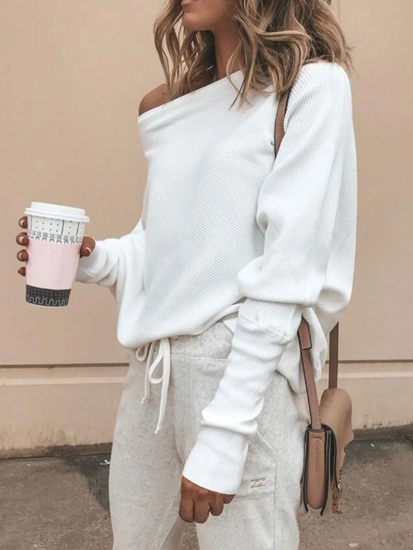 Full Size Single Shoulder Ribbed Knit Top Plus Size - Velora Luxury Fashion